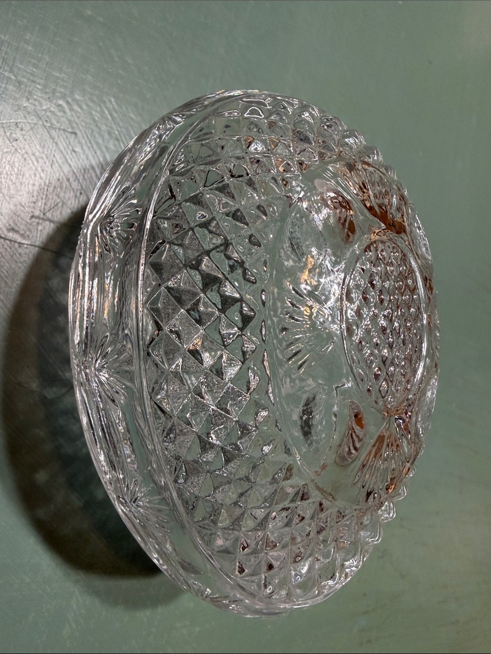 Avon Clear Glass Oval Decorative trinket bowl